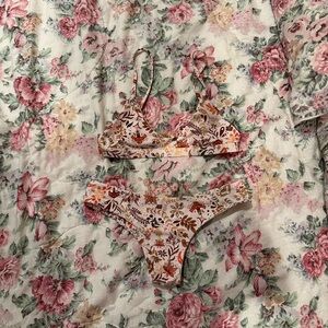 kulani kinis neutral floral bikini set